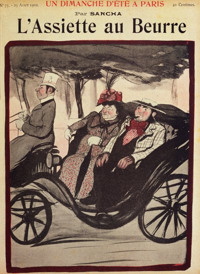 A Sunday morning drive in Paris, illustration from 